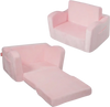 VEVOR Kids Couch, 2-in-1 Toddler Chairs Comfy, Toddler Couch Sofa Bed Fold Out, Convertible Sofa to Lounger, Kids Chair Seat Playroom Furniture for Kids Girls & Boys, Pink