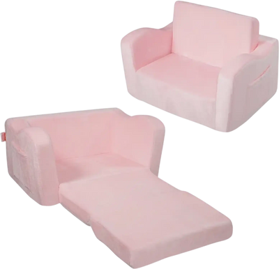 Vevor Kids Couch 2-in-1 Foldable Toddler Sofa Bed Pink New