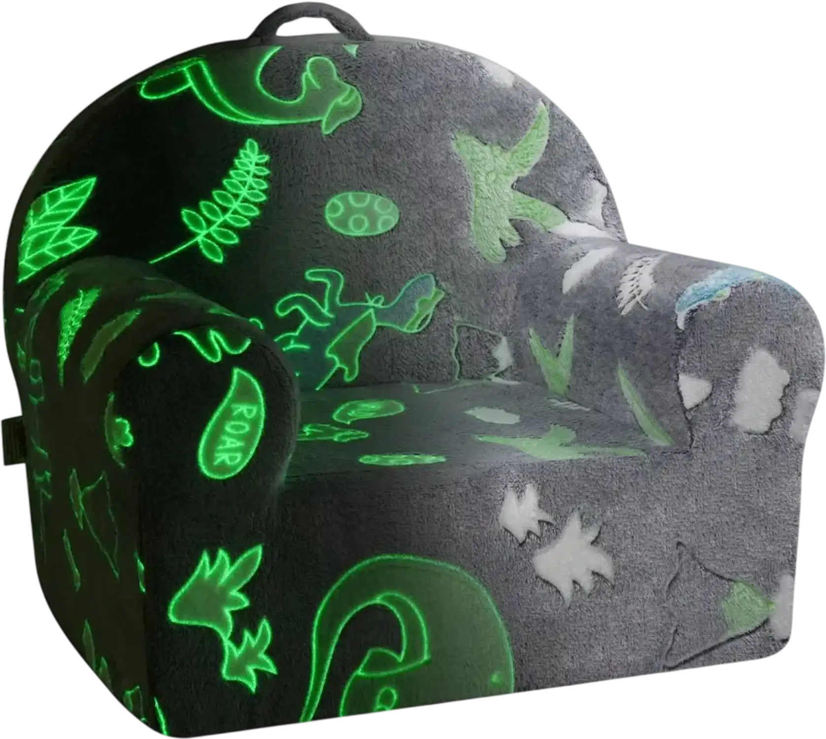 Vevor Toddler Chair Glow-in-the-Dark Plush Kids Armchair Grey New