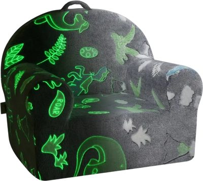 Vevor Toddler Chair Glow-in-the-Dark Plush Kids Armchair Grey New