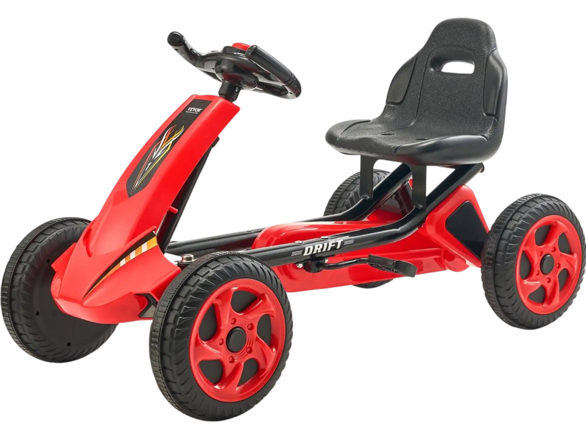 Vevor Pedal Go Kart Adjustable 4-Wheel Ride-On Toy Car for Kids 3-8 Red New
