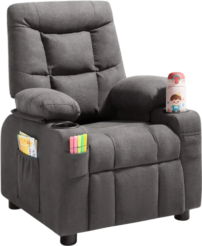Vevor Kids Recliner Chair Adjustable Toddler Lounger Gray New