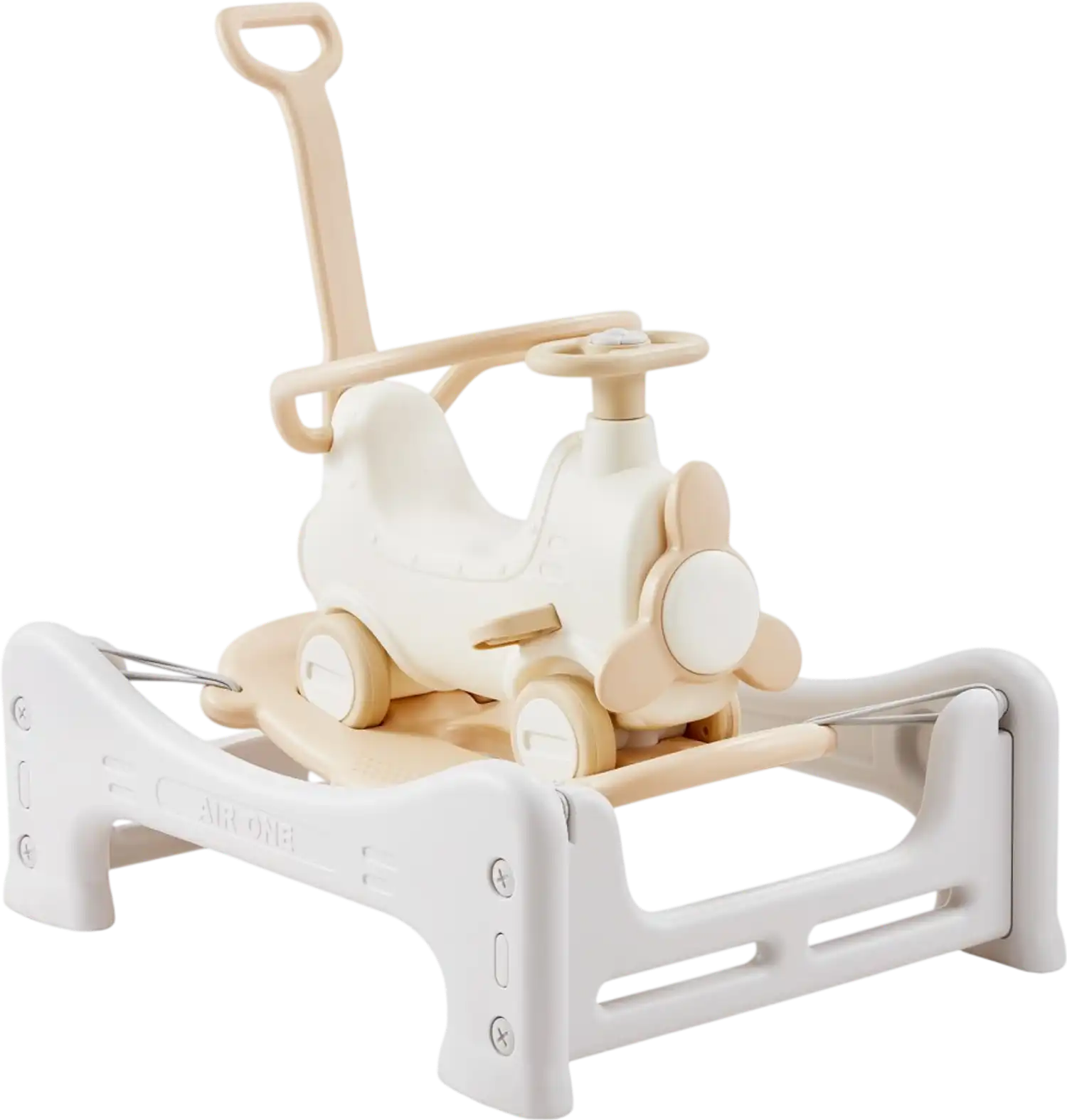 Vevor Rocking Horse 5-in-1 Toddler Ride-On Toy with Trampoline White New