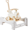 VEVOR 5 in 1 Rocking Horse for Toddlers 1-3 Years, Baby Rocking Horse with Trampoline, Detachable Balance Board, Push Handle and 4 Smooth Wheels, Support to 80lbs Kids Ride on Toy, White