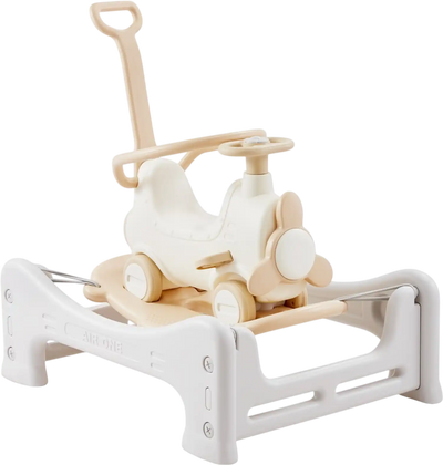 Vevor Rocking Horse 5-in-1 Toddler Ride-On Toy with Trampoline White New