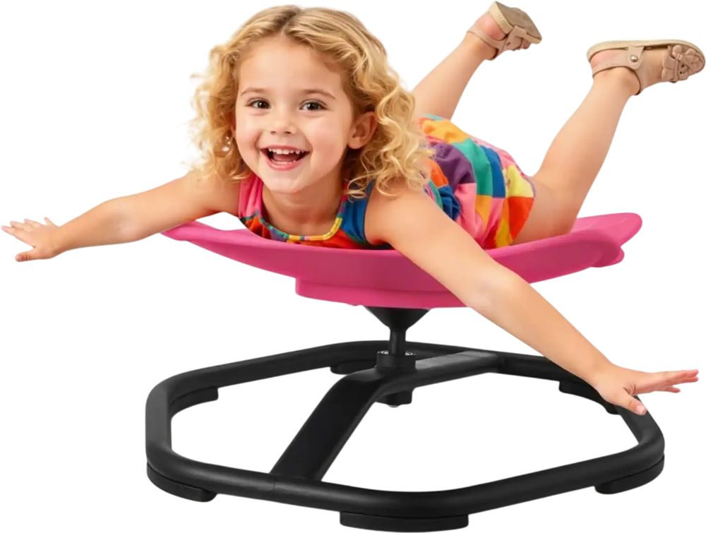 VEVOR Kids Swivel Chair, 220 lbs Capacity, Elephant Shape Sensory Spinning Chair, Autistic Kids Sensory Toy Seat with Non-Slip Metal Base, Toddler Sit & Spin Seat for Coordination Balance Focus, Red