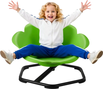 VEVOR Kids Swivel Chair, 220 lbs Capacity, Cylinder Shape Sensory Spinning Chair, Autistic Kids Sensory Toy Seat with Non-Slip Metal Base, Toddler Sit & Spin Seat for Coordination Balance Focus, Green