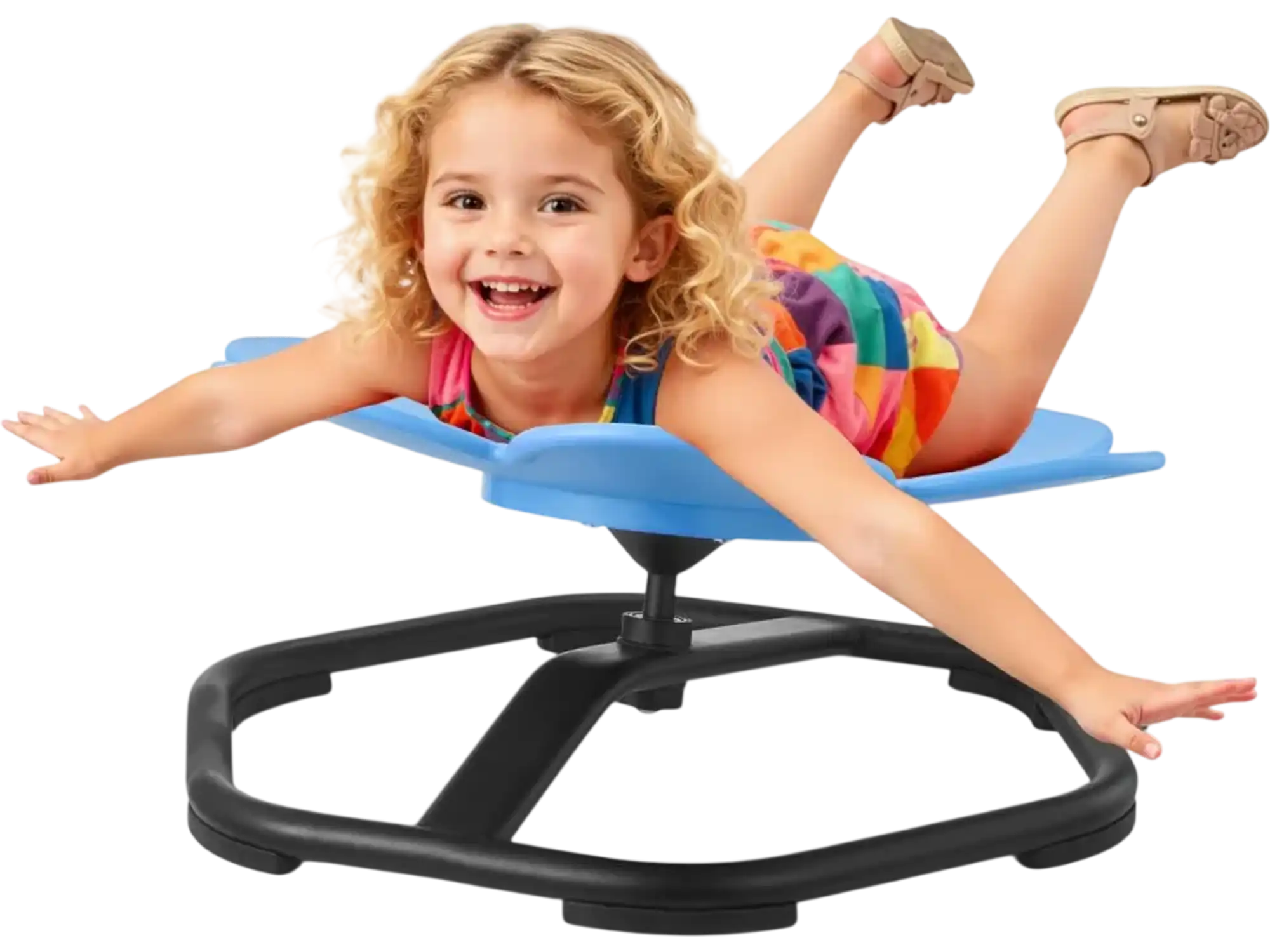 Vevor Kids Swivel Chair Flower Sensory Spinning Seat Blue New