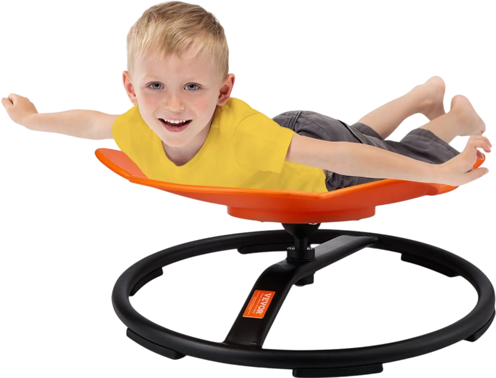 VEVOR Elephant Kids Swivel Chair, 220 LBS Capacity, 360° Spinning Chair, Autistic Kids Sensory Toy Chair with Non-Slip Metal Base, Toddler Sit and Spin Chair for Coordination Balance Focus Orange