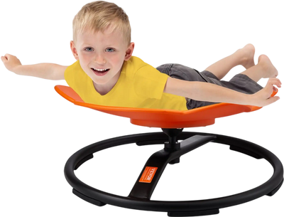 VEVOR Elephant Kids Swivel Chair, 220 LBS Capacity, 360° Spinning Chair, Autistic Kids Sensory Toy Chair with Non-Slip Metal Base, Toddler Sit and Spin Chair for Coordination Balance Focus Orange