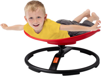 VEVOR Kids Swivel Chair, 220 LBS Capacity, Sensory Spinning Chair, Autistic Kids Sensory Toy Chair with Non-Slip Metal Base, Toddler Sit and Spin Chair for Coordination Balance Focus Training Red