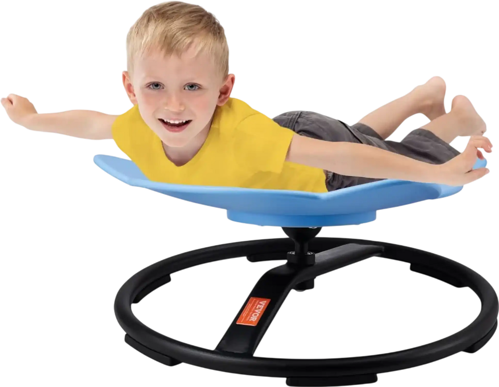 VEVOR Elephant Kids Swivel Chair, 220 LBS Capacity, 360° Spinning Chair, Autistic Kids Sensory Toy Chair with Non-Slip Metal Base, Toddler Sit and Spin Chair for Coordination Balance Focus Blue
