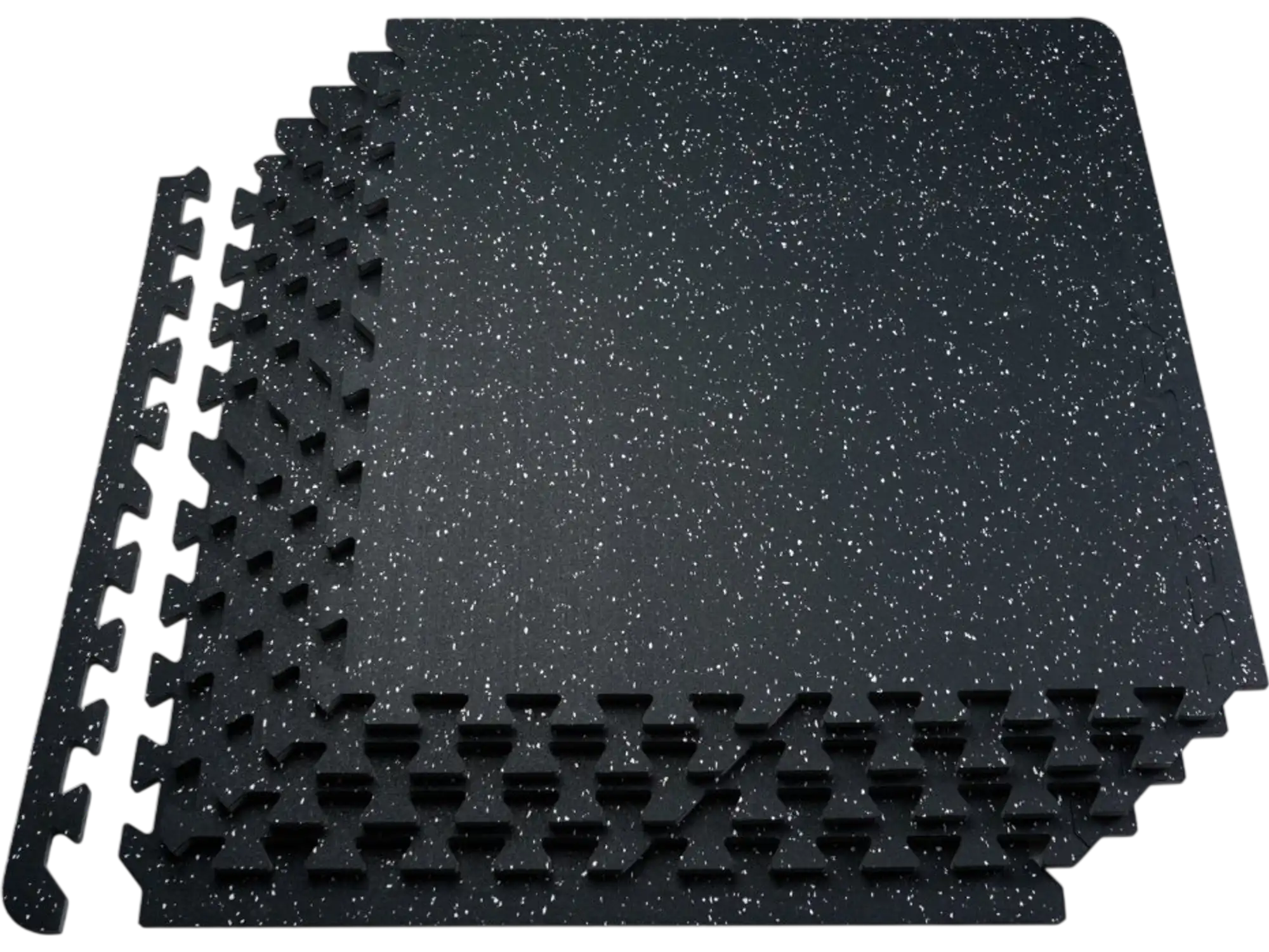 Vevor Gym Floor Mats Interlocking Rubber Top with EVA Foam 12 Tiles 48 sq.ft Black & White New