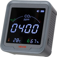 VEVOR Carbon Dioxide Monitor, CO2 Controller with Temperature and Humidity Display, NDIR Sensor, Carbon Dioxide Detector for Bedside, Home, Office, Car, Lightweight & Portable
