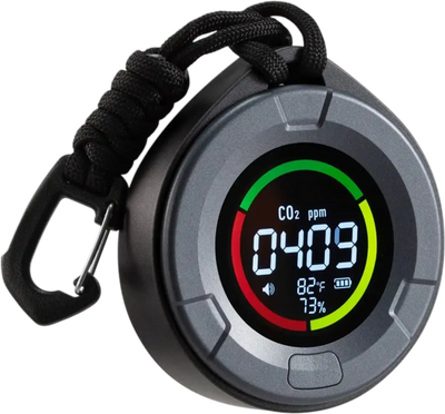 VEVOR Carbon Dioxide Monitor, CO2 Controller with Temperature and Humidity Display, NDIR Sensor Carbon Dioxide Detector, for Outdoors, Home, Office, Car, Lightweight & Portable
