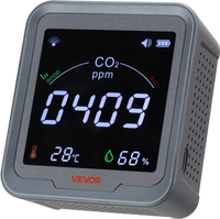 VEVOR Carbon Dioxide Monitor, CO2 Controller with Temperature and Humidity Display, NDIR Sensor Carbon Dioxide Detector, for Outdoors, Home, Office, Car, Wall-Mounted Use