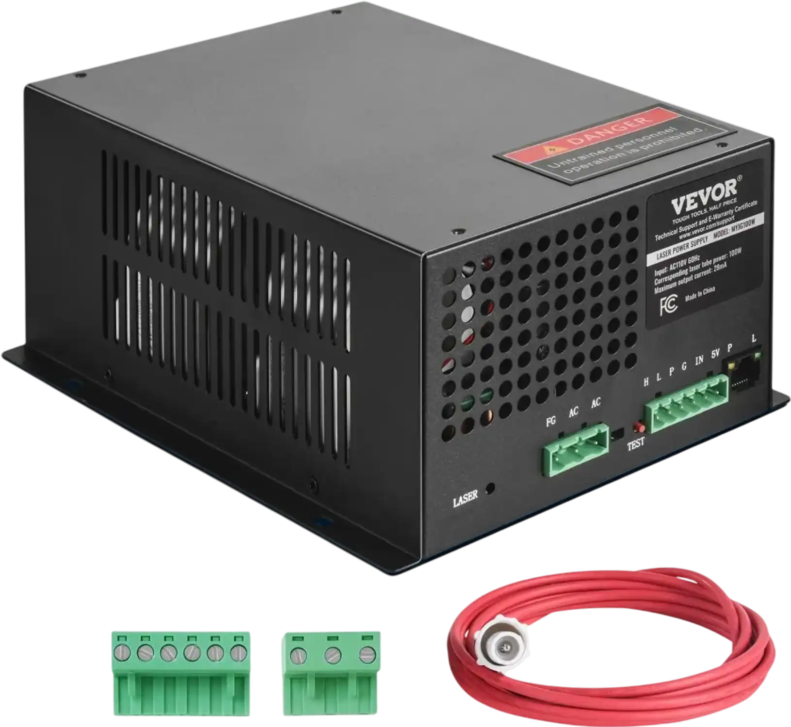 Vevor Laser Power Supply CO2 100W for Laser Tubes Engravers & Cutters New