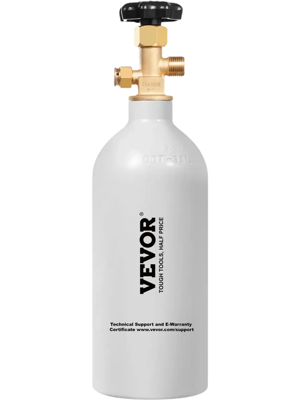 VEVOR CO2 Tank, 2.5 lbs New Aluminum Alloy Cylinder, CO2 Air Tank with Light Gray Spray Coating, CGA320 Valve & Adjustable Pressure, DOT Approved Cylinder for Draft Beer Dispensing and Soda Maker