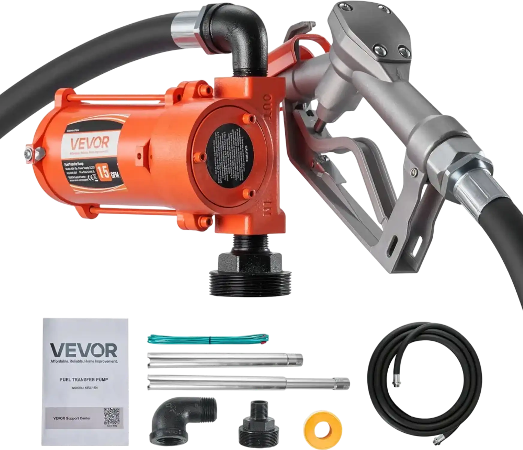 Vevor Fuel Transfer Pump 12V DC 15 GPM Cast Iron Diesel Transfer Pump Kit New