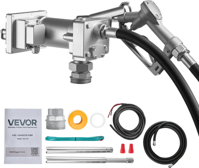 Vevor Fuel Transfer Pump Kit 15 GPM with Manual Shut-Off Nozzle 12V DC New