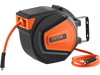 VEVOR Retractable Air Hose Reel, 3/8 IN x 50 FT Hybrid Air Hose Max 300PSI, Air Compressor Hose Reel with 5 In Lead in, Ceiling / Wall Mount Enclosed Air Reel, 180° Swivel Mount