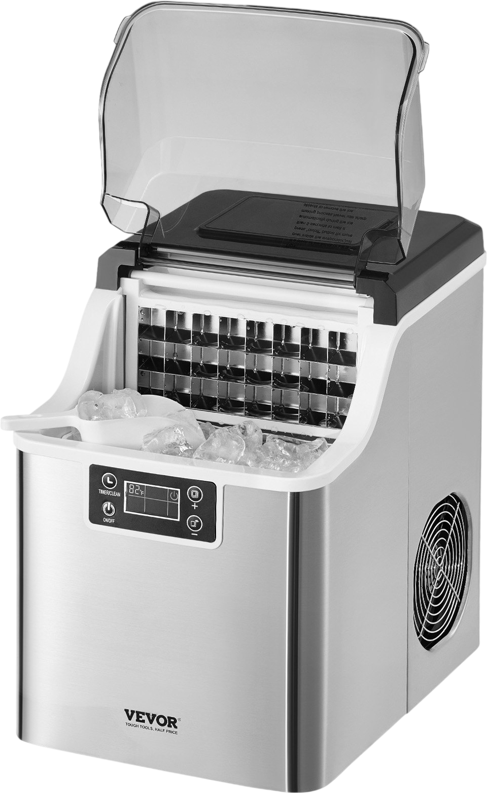 Vevor Countertop Ice Maker 45 lbs per Day 15-Minute Cycle with Self-Cleaning New