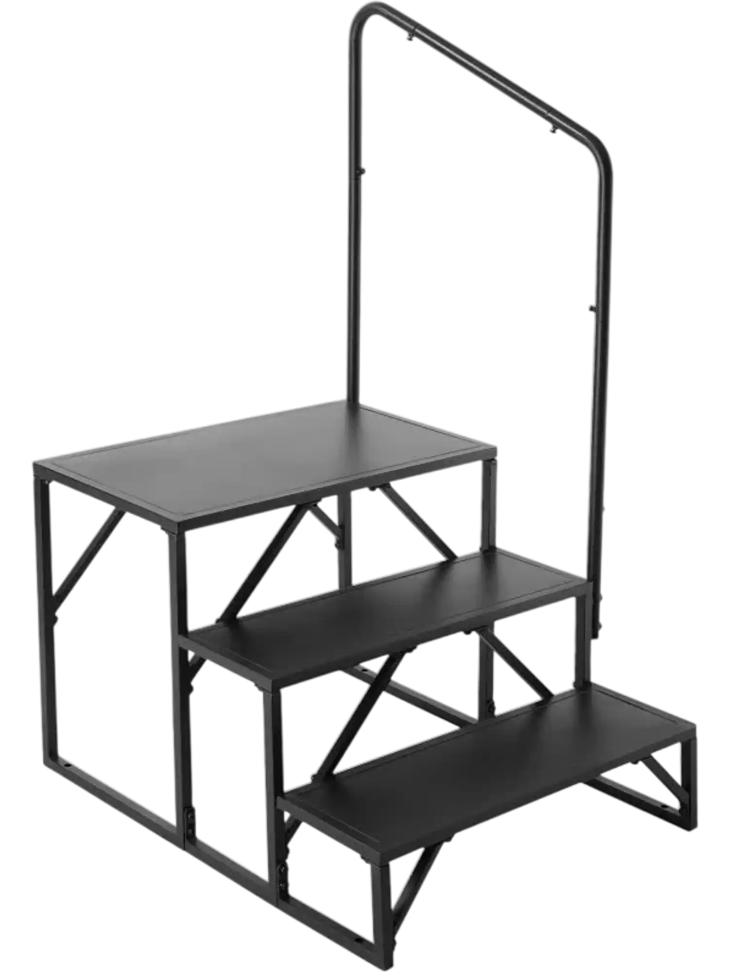 Vevor RV Steps 3-Step Stairs with Handrail 440 lbs Load Capacity New