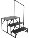 VEVOR RV Steps, 3-Step RV Stairs, 440 LBS Load Capacity, Thickened Carbon Steel, With Handrail, Non-Slip Steps for Safe Entry and Exit, Suit for RV, Trailer, Camper Steps