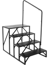 VEVOR RV Steps, 4-Step RV Stairs, 440 LBS Load Capacity, Thickened Carbon Steel, With Handrail, Non-Slip Steps for Safe Entry and Exit, Suit for RV, Trailer, Camper Steps
