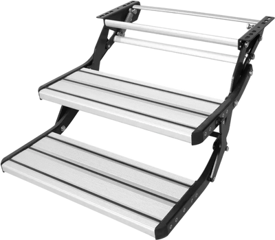 Vevor RV Steps 2-Step Manual Retractable Foldable 440 lbs Camper Trailer Stairs New