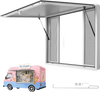 VEVOR Concession Window 48x36 in Aluminum Alloy Frame Service Window, for Food Truck, Up to 85 Degrees Stand Serving with 4 Sliding Screen Windows, Awning Door and Drag Hook, Rainwater Resistant