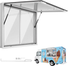 VEVOR Concession Window 48x36 in Aluminum Alloy Service Window, for Food Truck, Up to 85 Degrees Stand Serving with 2 Sliding Acrylic Windows, Awning Door and Drag Hook, Rainwater Resistant
