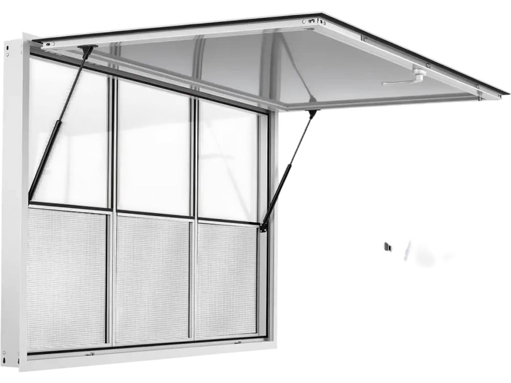 VEVOR Concession Window 64x40 in Aluminum Alloy Service Window, for Food Truck, Up to 85 Degrees Stand Serving with 3 Fixed & 3 Sliding Windows, Awning Door and Drag Hook, Rainwater Resistant