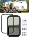 VEVOR Vertical RV Window, 14" W x 22" H Tinted Sliding RV Window with Net Screen & Trim Ring, Fit 15/16" - 1 3/4" Thickness Wall, RV Window Replacement for Teardrop Cargo Trailer Camper, DOT Approved