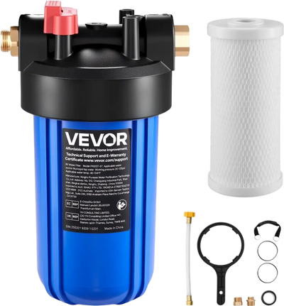VEVOR RV Water Filtration System, Drinking Water Filter System with Replaceable Cartridge for Campers, Remove Sediments, Chlorine, Bad Tastes, Odors, and Most Contaminants, RV Filter for RVs, Boats