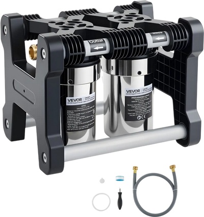 VEVOR RV Water Filter System, 5-Micron Dual Stage Premium RV Water Filtration System with Two Cartridges and 3/4