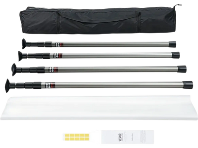 Vevor Dust Barrier System 10' Telescoping Poles with 32.8' x 13.12' Plastic Film New
