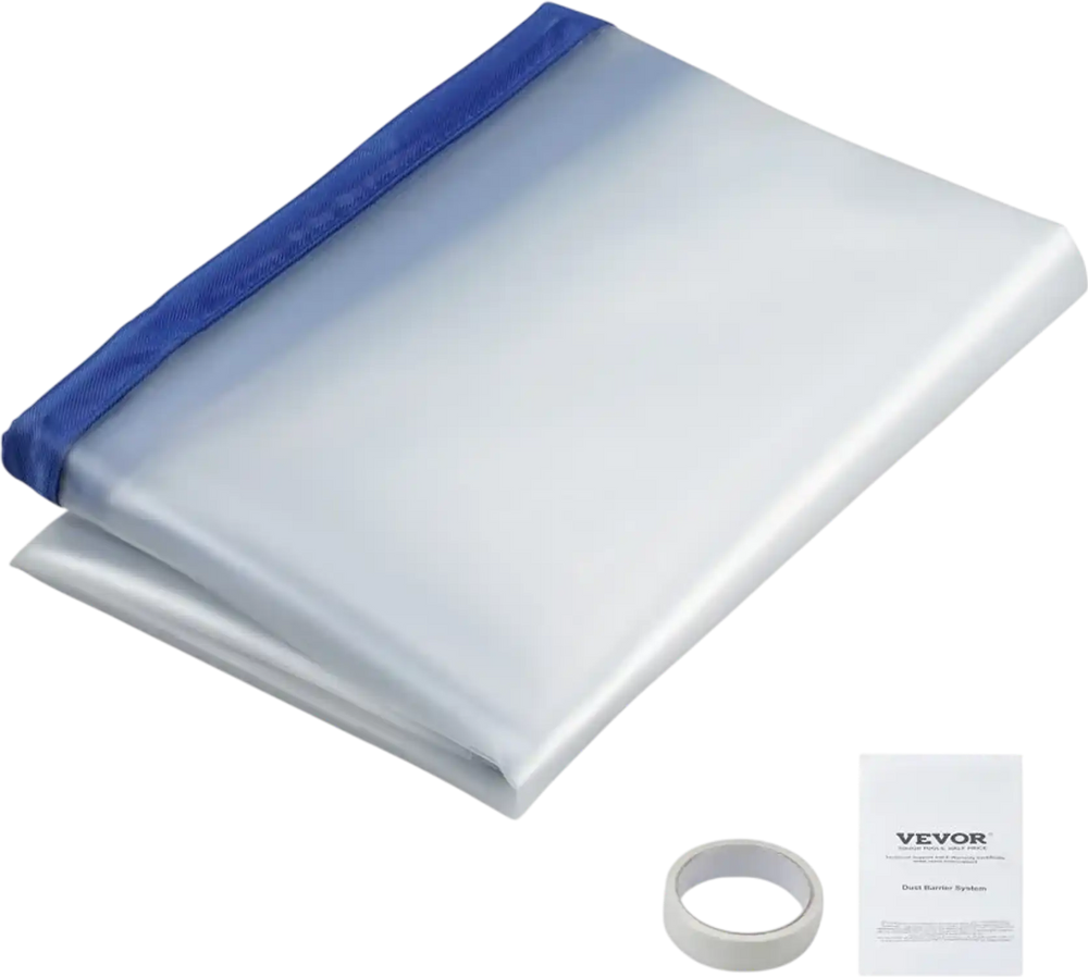 VEVOR Dust Barrier, 7.5 x 4 ft Dust Barrier Door Kit, PE Construction Door Cover for Dust Containment, with Magnetic Self-Closing Zipper, Dust Protection Wall for Bathroom Living Room Remodel