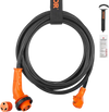 VEVOR 25 Feet RV Power Cord, 30 Amp, Heavy Duty STW 3*10AWG Generator Cord, NEMA TT-30P Male NEMA L5-30R Female Plug, with LED Indicator Handle 15A Adapter, for RVs, generators, campers, ETL Listed