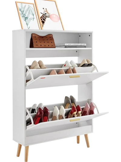 VEVOR Shoe Cabinet with 2 Flip Drawers, Shoe Storage Cabinet for Entryway, Free Standing Shoe Storage Organizer with Top Storage Cubby for Heels, Boots, Slippers in Hallway, Living Room