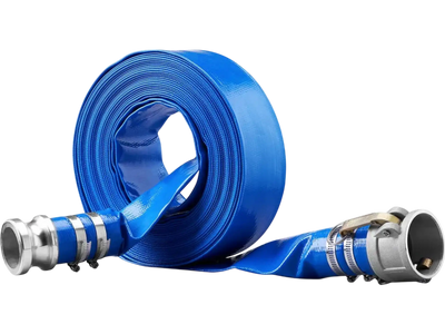 VEVOR Pool Drain Hose, 2 inch by 50 ft, Durable PVC Material, Includes Aluminum Camlock C & E Connectors and Clamps, Fits Pumps and Sand Filters, Ideal for Pool Water Removal, Blue