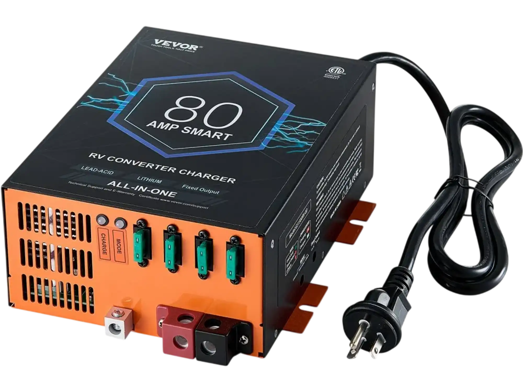 Vevor RV Converter 80A 110V AC to 12V DC Battery Charger New