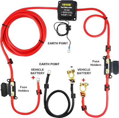 Vevor Battery Isolator Kit 12V 140A Dual Battery Isolation Kit New