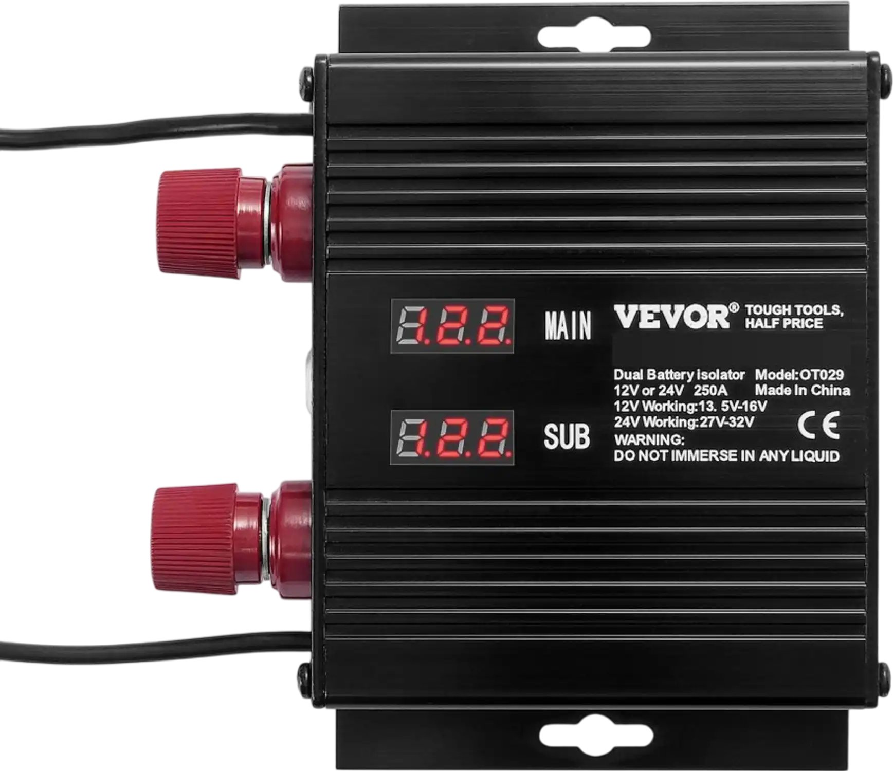 Vevor Battery Isolator 250A Dual Battery Smart Isolator for 12V/24V Vehicles with LCD Screen New