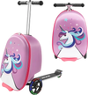 VEVOR Ride-on Luggage, 20 L Capacity, 20 Inches Kids Scooter Suitcase with Flash PU Wheels, Adjustable Handle & TPR Non-Slip Grip, Foldable & Lightweight Scooter Luggage for Kids Aged 5+, Purple
