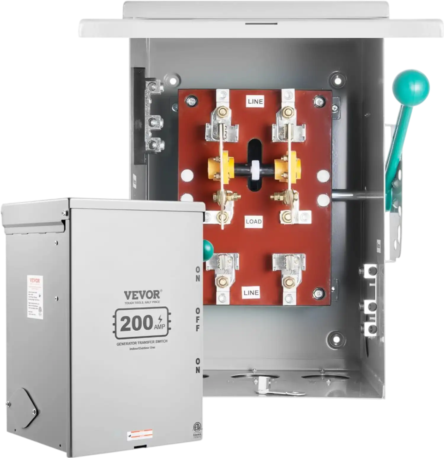 Vevor Generator Transfer Switch 200A 48000W Manual Double-Throw 120/240V New