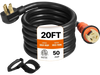VEVOR Generator Cord, 20FT Generator Power Cord, 125/250V 50AMP Generator Cord, 12000W 50AMP Cord, NEMA 14-50P Generator Plug, SS2-50R Extension Cord, 50Amp Generator Power Cord with Portable Strap