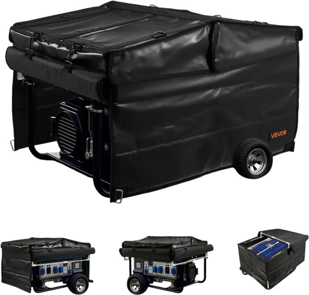 VEVOR Generator Cover, 34 x 24 x 21 Inch Waterproof Universal Generator Cover for Most Generators 3500-12000 Watt, Portable Generator Running Cover with Heavy Duty Thicken 420D Oxford Fabric, Black