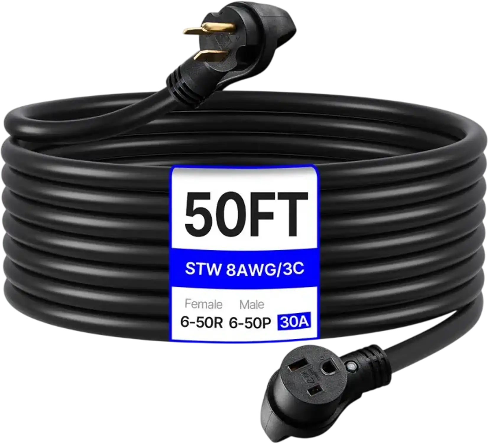 Vevor Generator Extension Cord 30A 50' 250V 7500W Heavy Duty Power Cable New