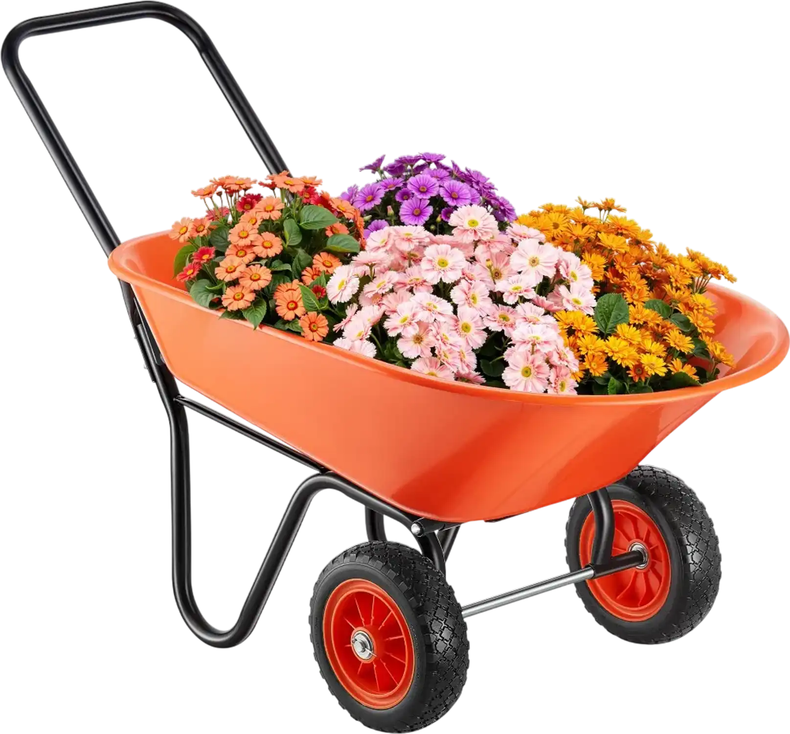 Vevor Wheelbarrow Cart 5 Cu. Ft. 2-Wheel Garden Dump Cart New